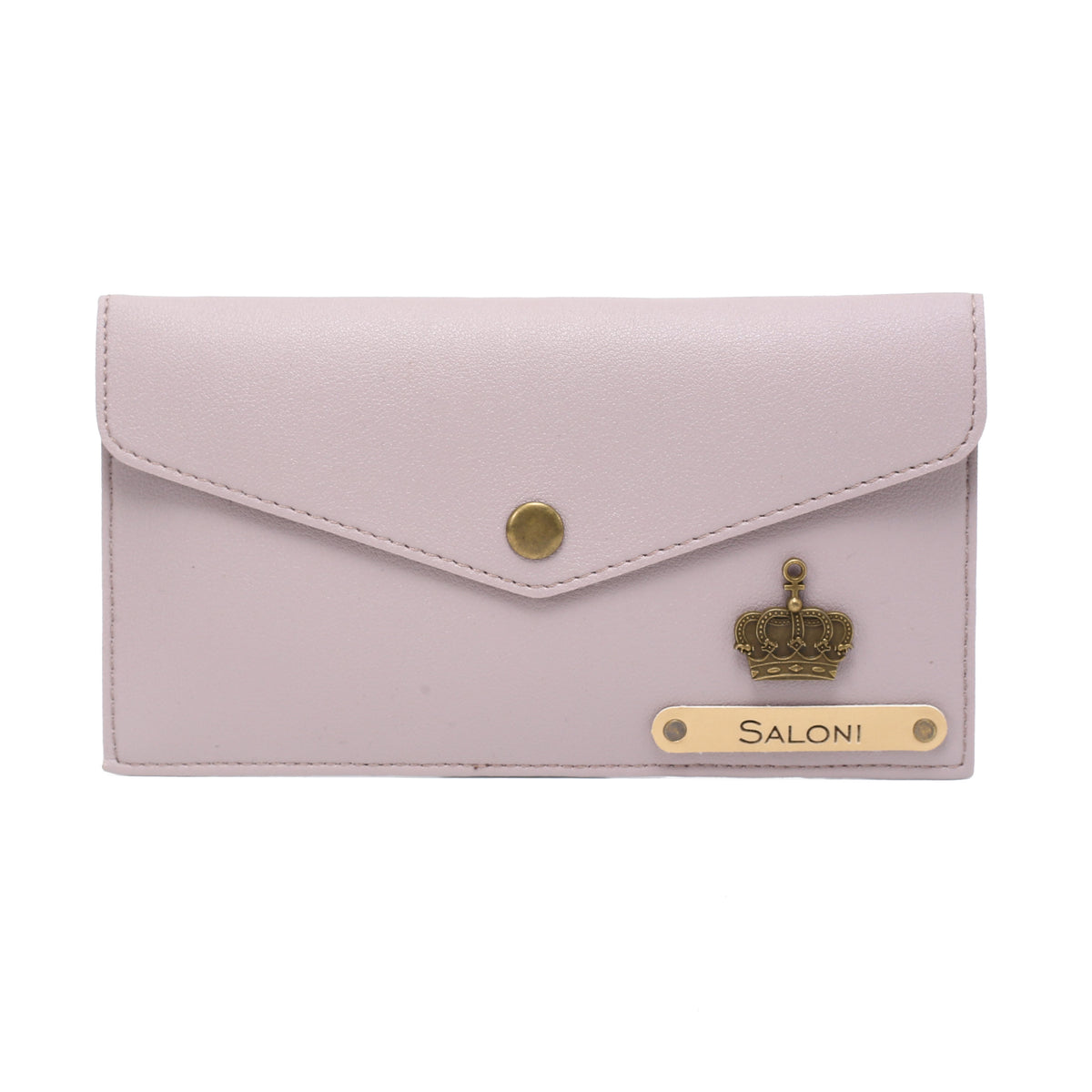 AICA Personalised Name & Charm Leather Wallet Gift for Women (Purple)