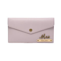 AICA Personalised Name & Charm Leather Wallet Gift for Women (Purple)