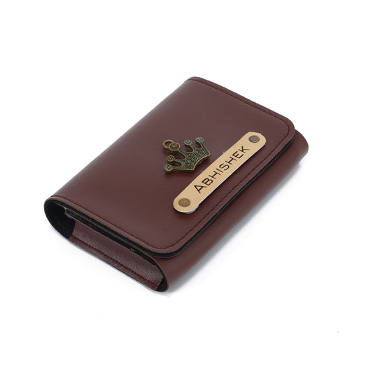 AICA Personalized Name & Charm Card Holder (DarkBrown)|