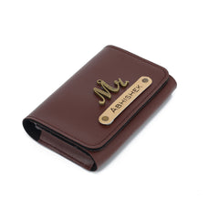 AICA Personalized Name & Charm Card Holder (DarkBrown)|