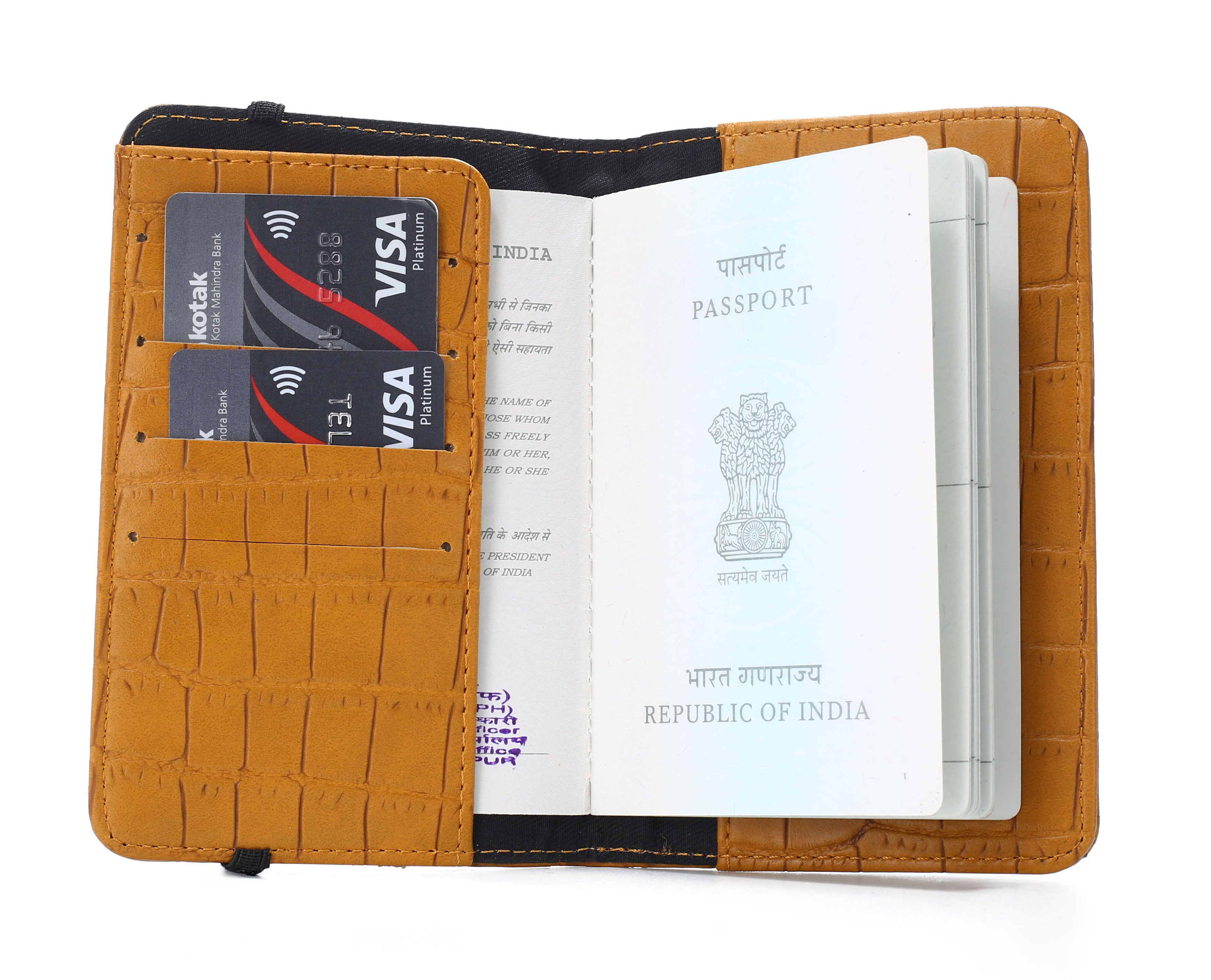 Personalized Self - Textured Passport Cover (Yellow)