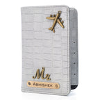 Personalized Self -Textured Passport Cover (BabyGrey)