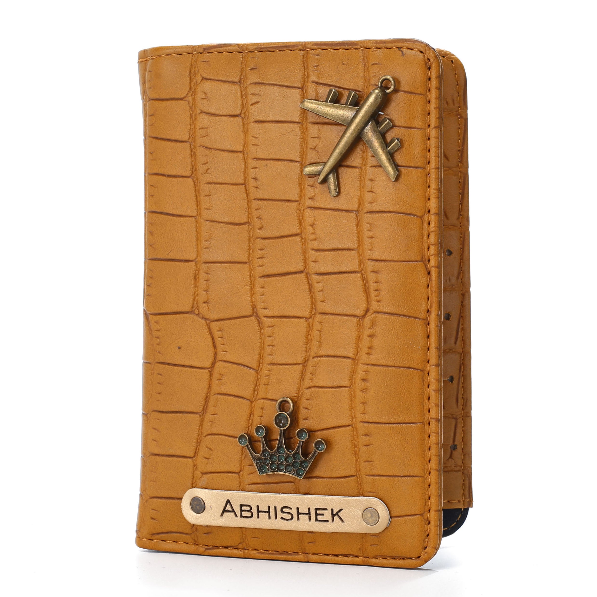 Personalized Self - Textured Passport Cover (Yellow)