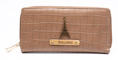 AICA Personalized Name & Charm Womens Leather Wallet - Brown