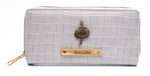 Load image into Gallery viewer, AICA Personalized Name &amp; Charm Womens Leather Wallet - BabyGrey
