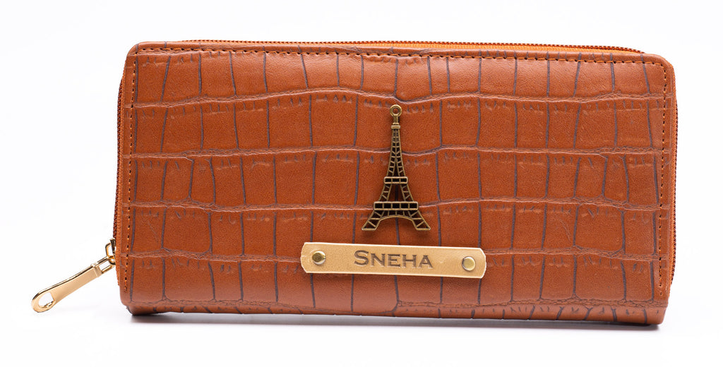 Personalized Self -Textured Womens Wallet- TanBrown