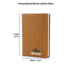 Personalized Leather Notebook Diary -A5 Size, 180 Ruled Pages (Yellow)
