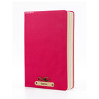 Personalized Name Leather Diary -A5 Size, 180 Ruled Pages (Dark Pink)