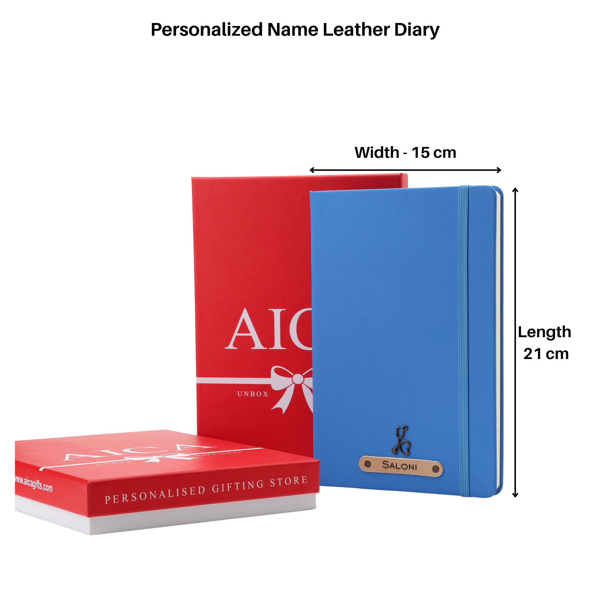 Personalized Diary -A5 Size, 180 Ruled Pages (Royal Blue)