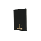 AICA Personalized Name & Charm Leather Notebook Diary - A5 Size, 180 Ruled Pages (Black)