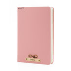 Personalized Name Leather Diary -A5 Size, 180 Ruled Pages (Nude Pink)