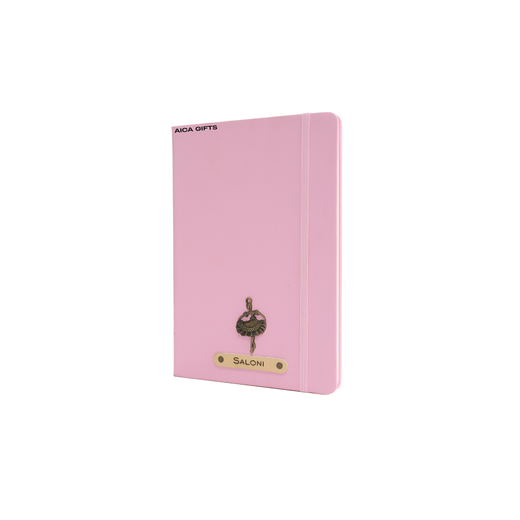 Personalized Diary -A5 Size, 180 Ruled Pages (BabyPink)