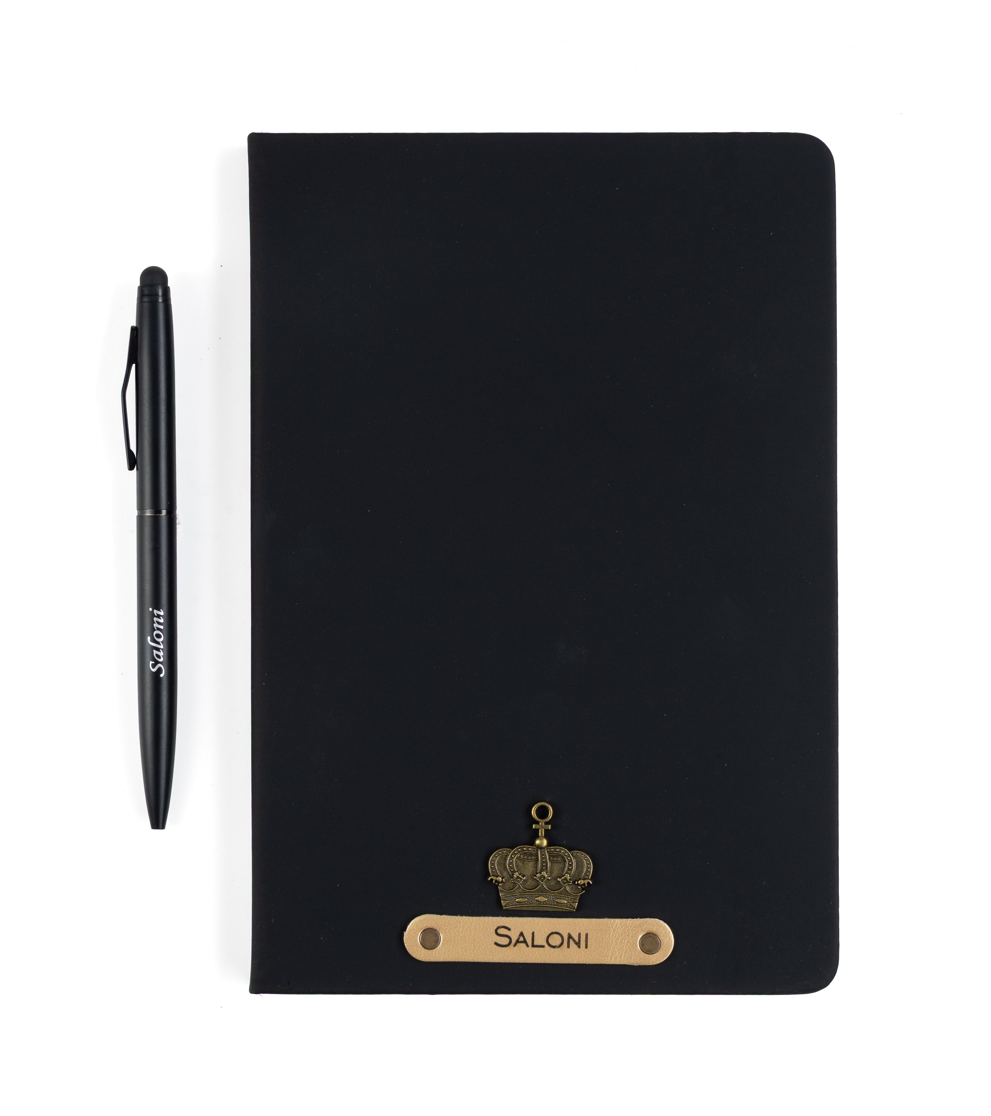 AICA Personalized Mint Green Leather Diary & Metal Pen Combo