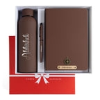 Personalized-  Pen Bottle Diary Combo Giftset - Darkbrown