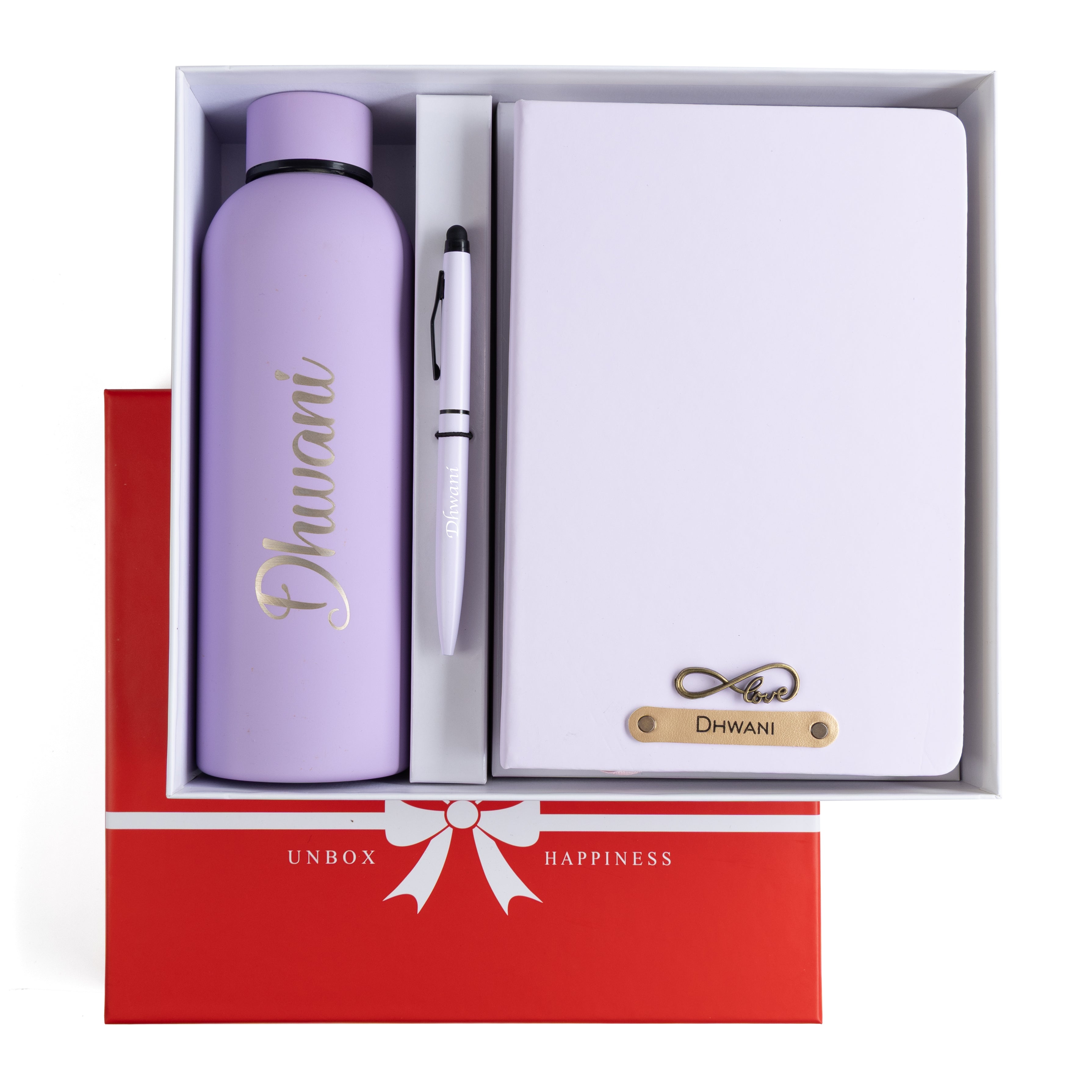 Personalized-  Pen Bottle Diary Combo Giftset - Purple
