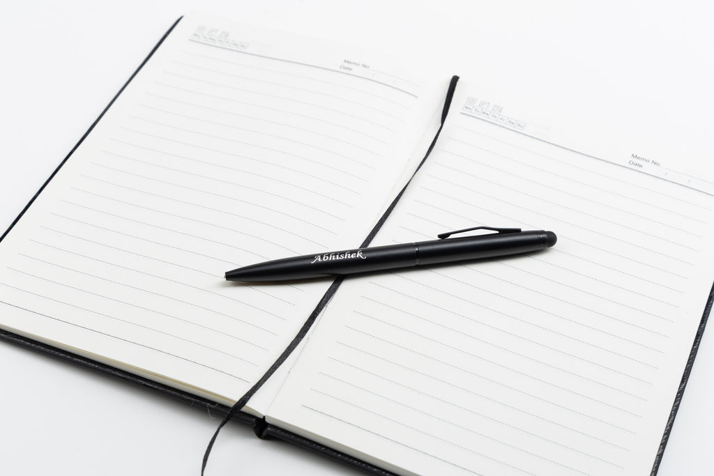 AICA Gifts Personalized Pens with Name Engraved (Black) Roller Ball Pen