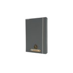 AICA Personalized Name & Charm Leather Notebook Diary -A5 Size, 180 Ruled Pages (Dark Grey)