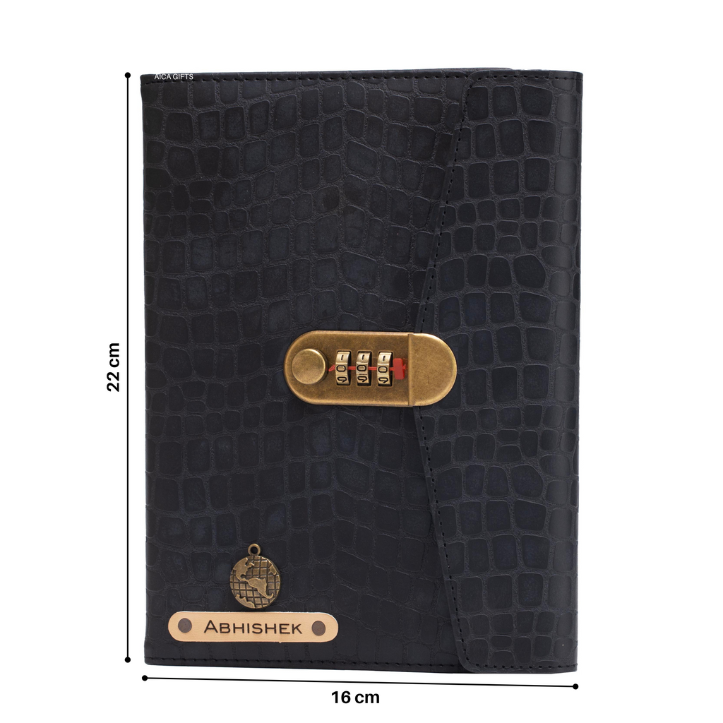 Personalized Lock Diary – A5 Size 230 Pages (Black)