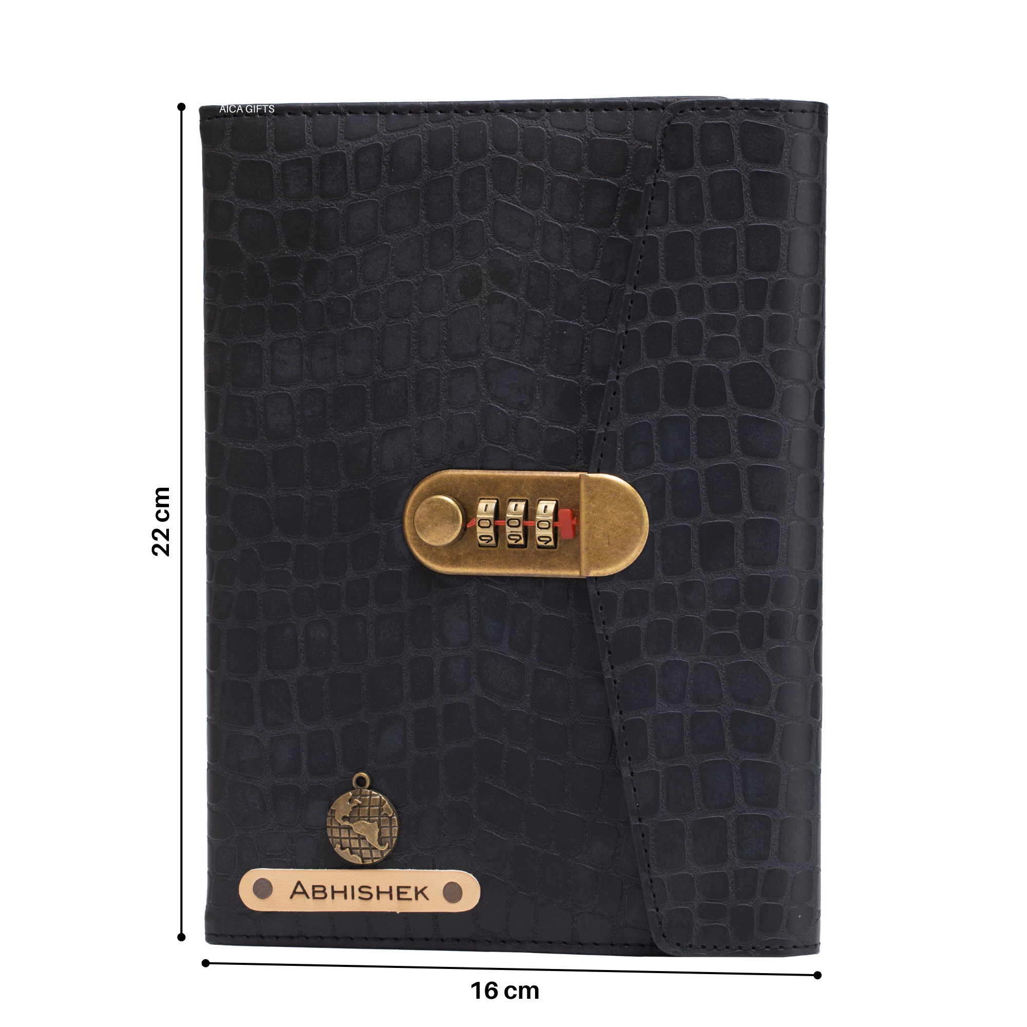Personalized Lock Diary – A5 Size 230 Pages (Black)