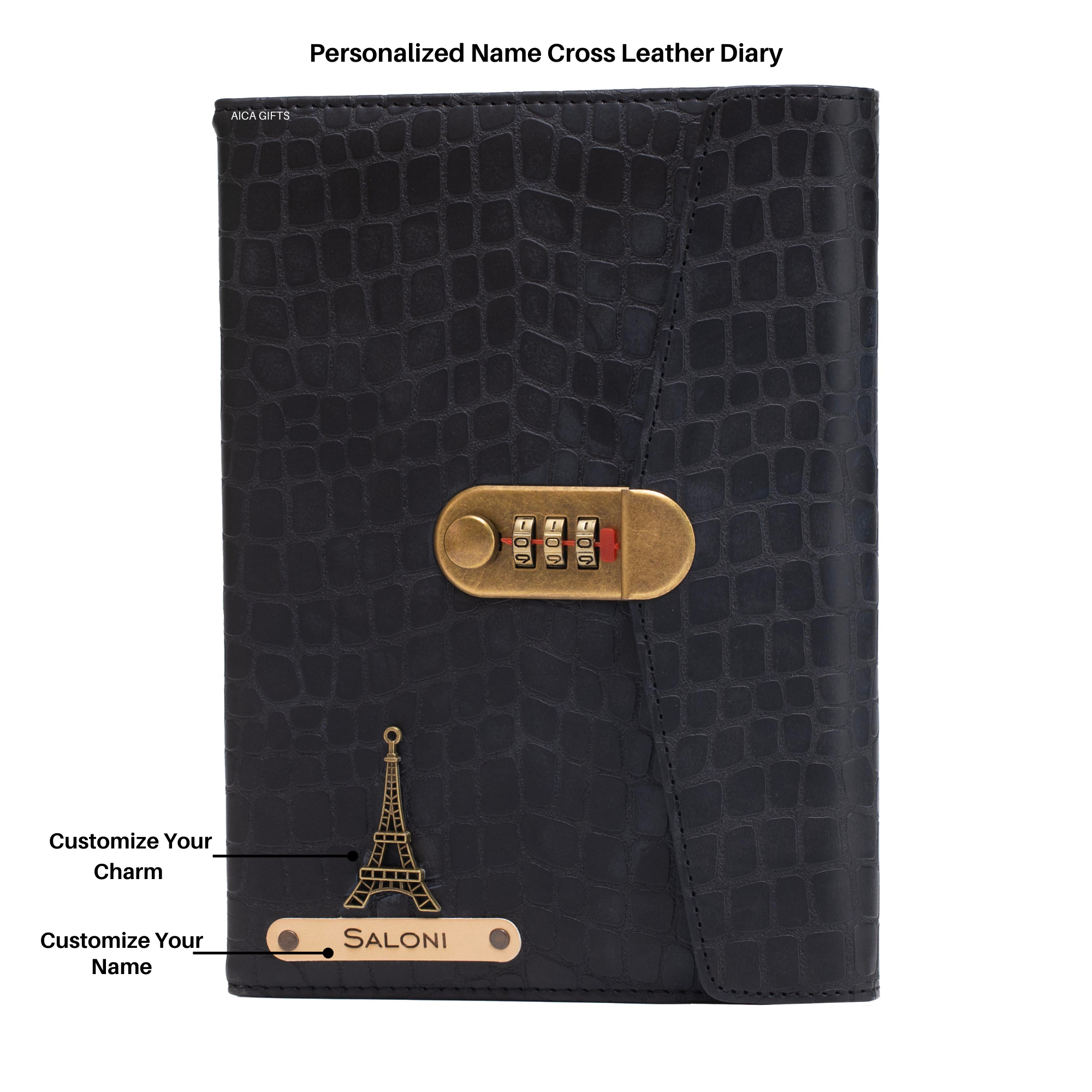 Personalized Lock Diary – A5 Size 230 Pages (Black)