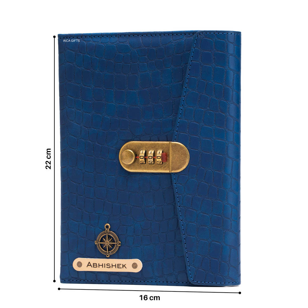 Personalized Lock Diary – A5 Size 230 Pages (Navy Blue)