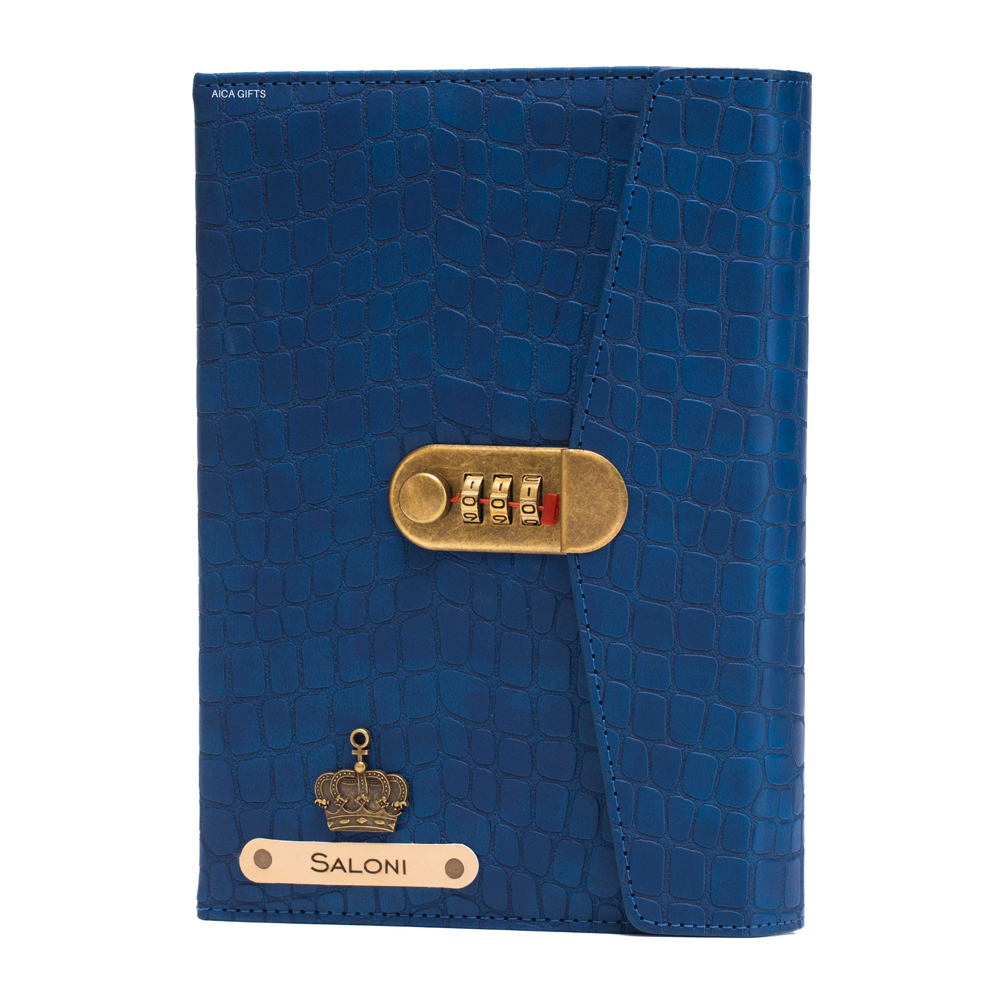Personalized Lock Diary – A5 Size 230 Pages (Navy Blue)