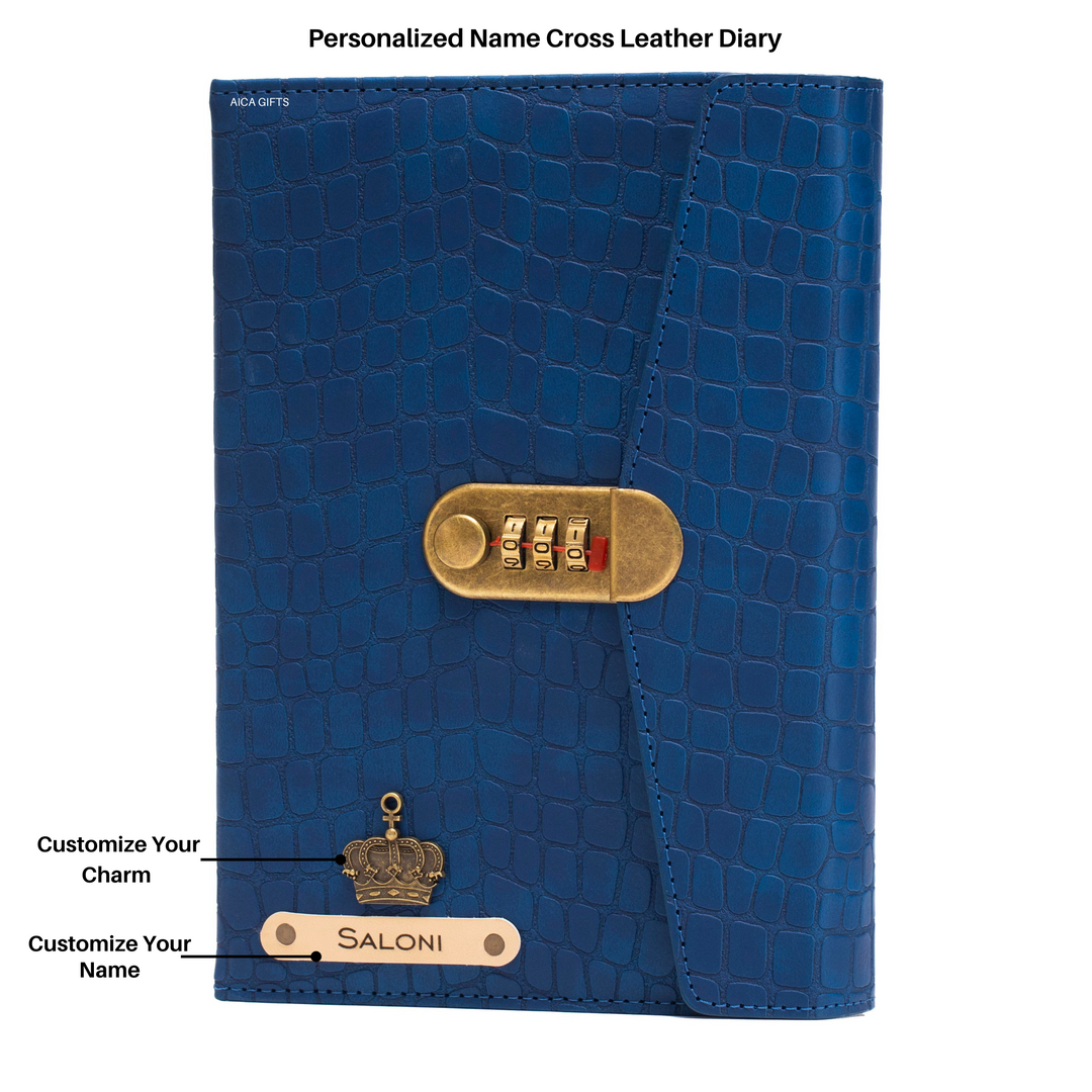 Personalized Lock Diary – A5 Size 230 Pages (Navy Blue)
