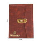 Personalized Lock Diary – A5 Size 230 Pages  - TanBrown