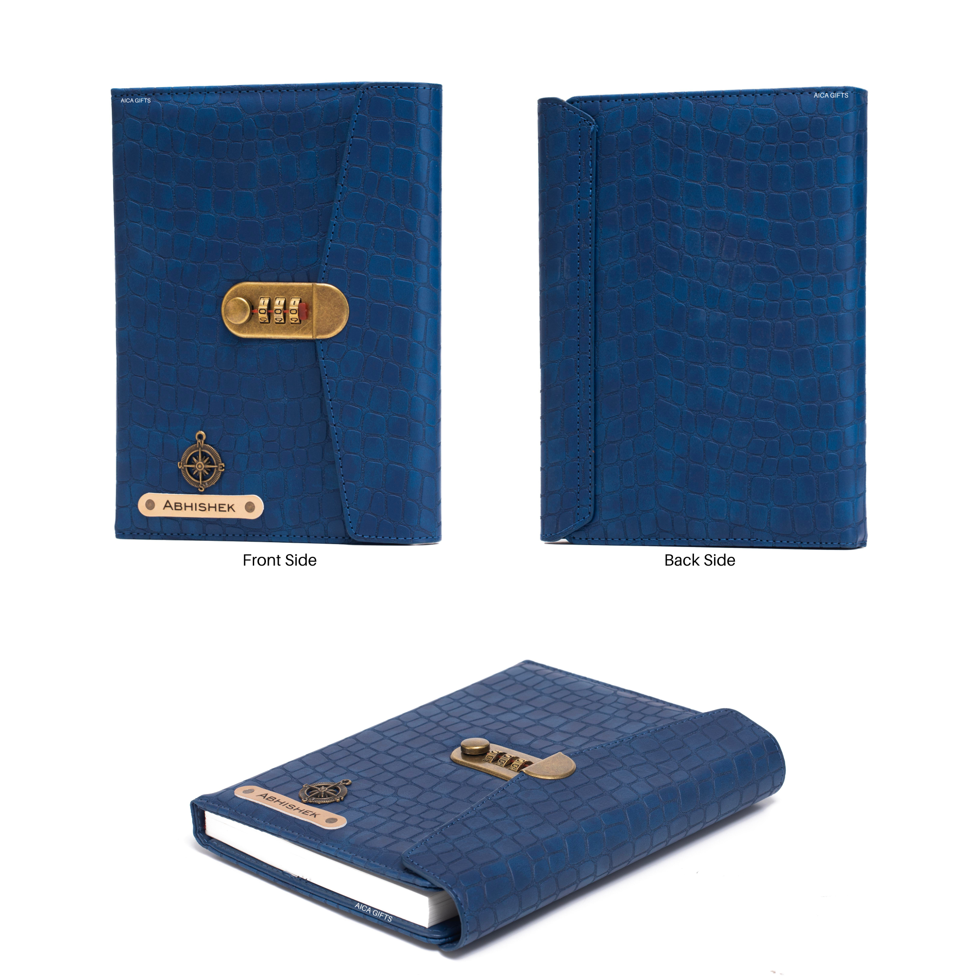 Personalized Lock Diary – A5 Size 230 Pages (Navy Blue)