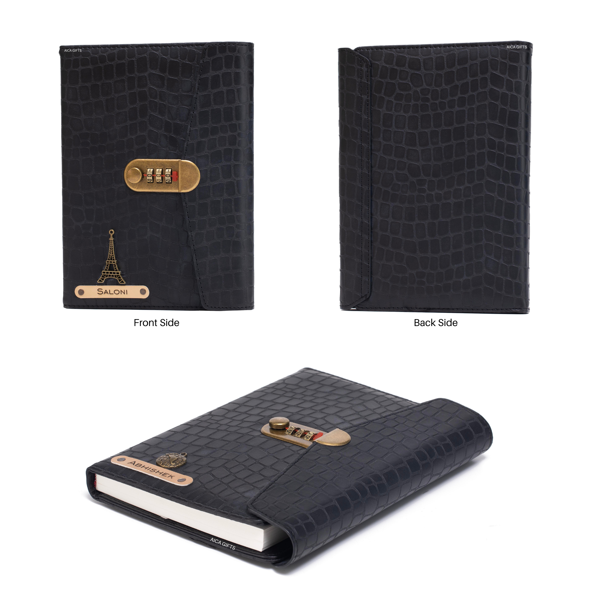 Personalized Lock Diary – A5 Size 230 Pages (Black)