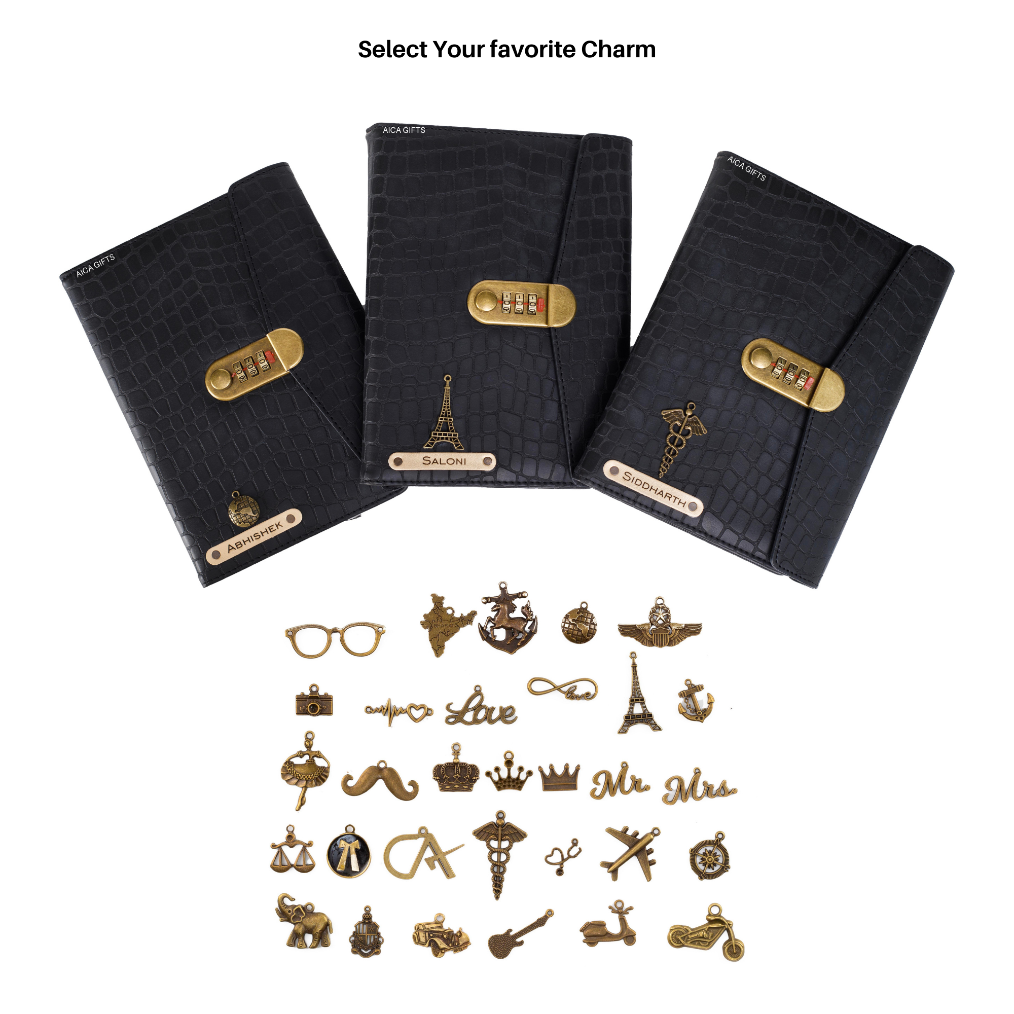 Personalized Lock Diary – A5 Size 230 Pages (Black)
