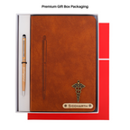 Personalized Magnetic Pen Stick Diary -A5 Size 180 Pages (Tan Brown)