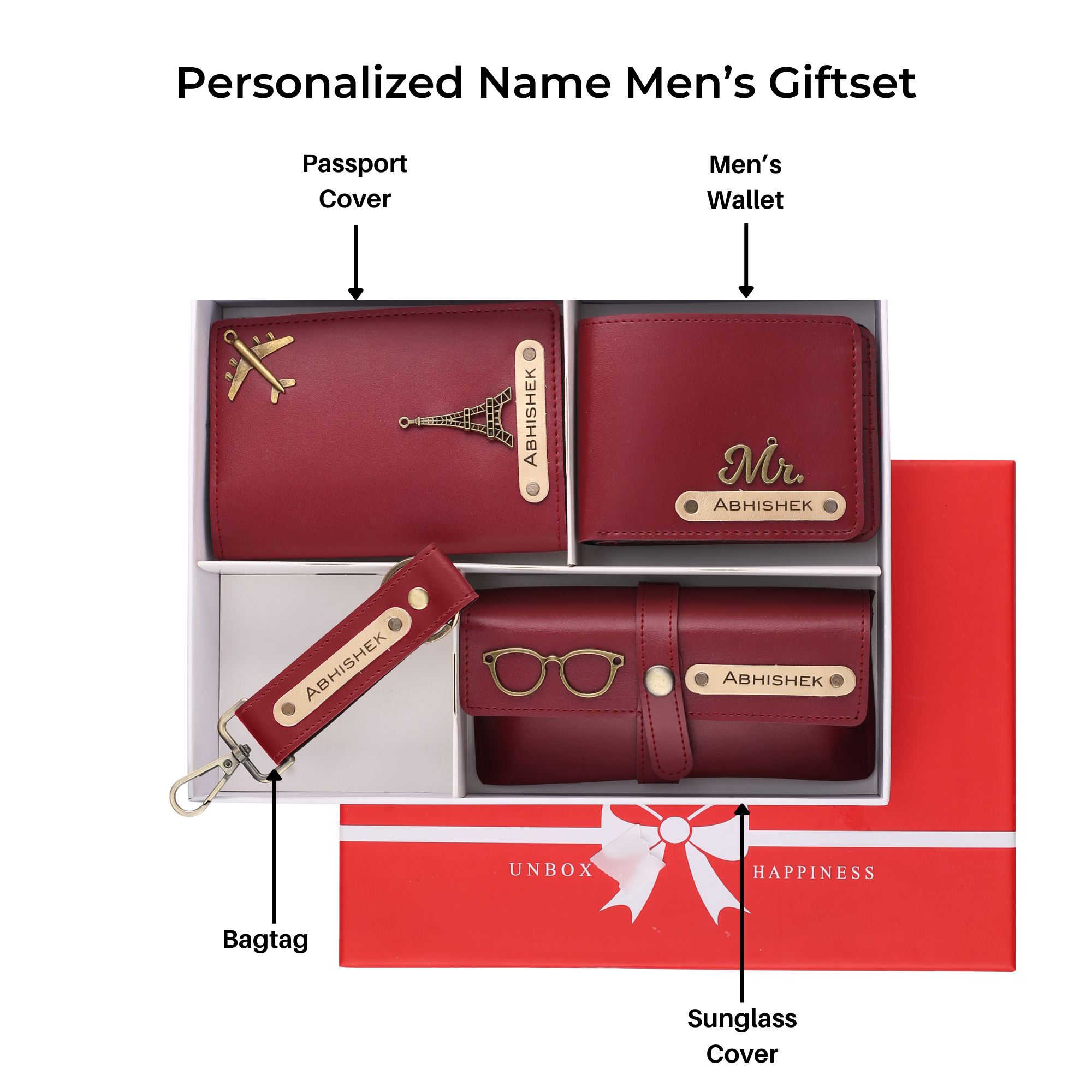 Personalized Womens Giftset  (Wine Color)