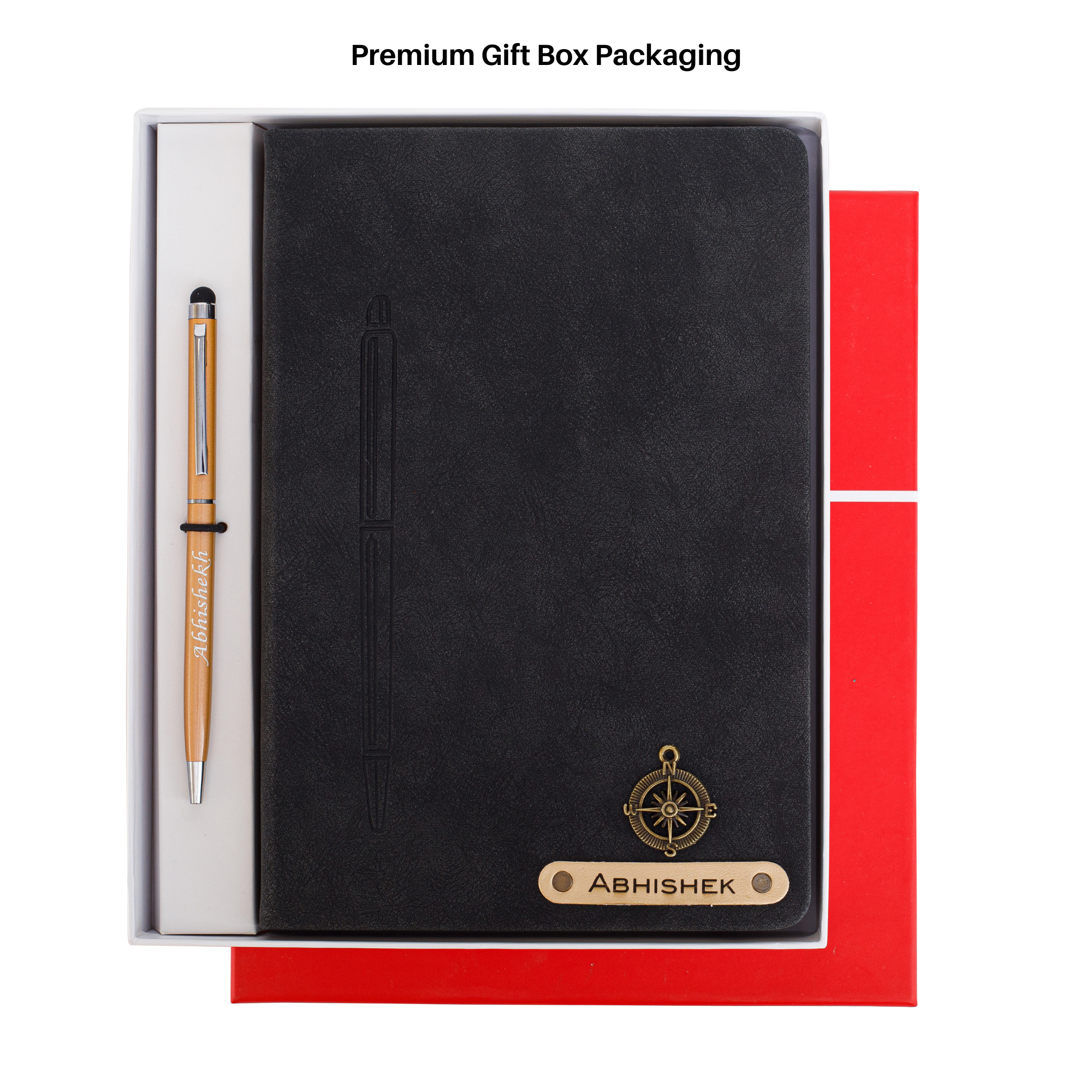 Personalized Magnetic Pen Stick Diary -A5 Size 180 Pages  (Black)