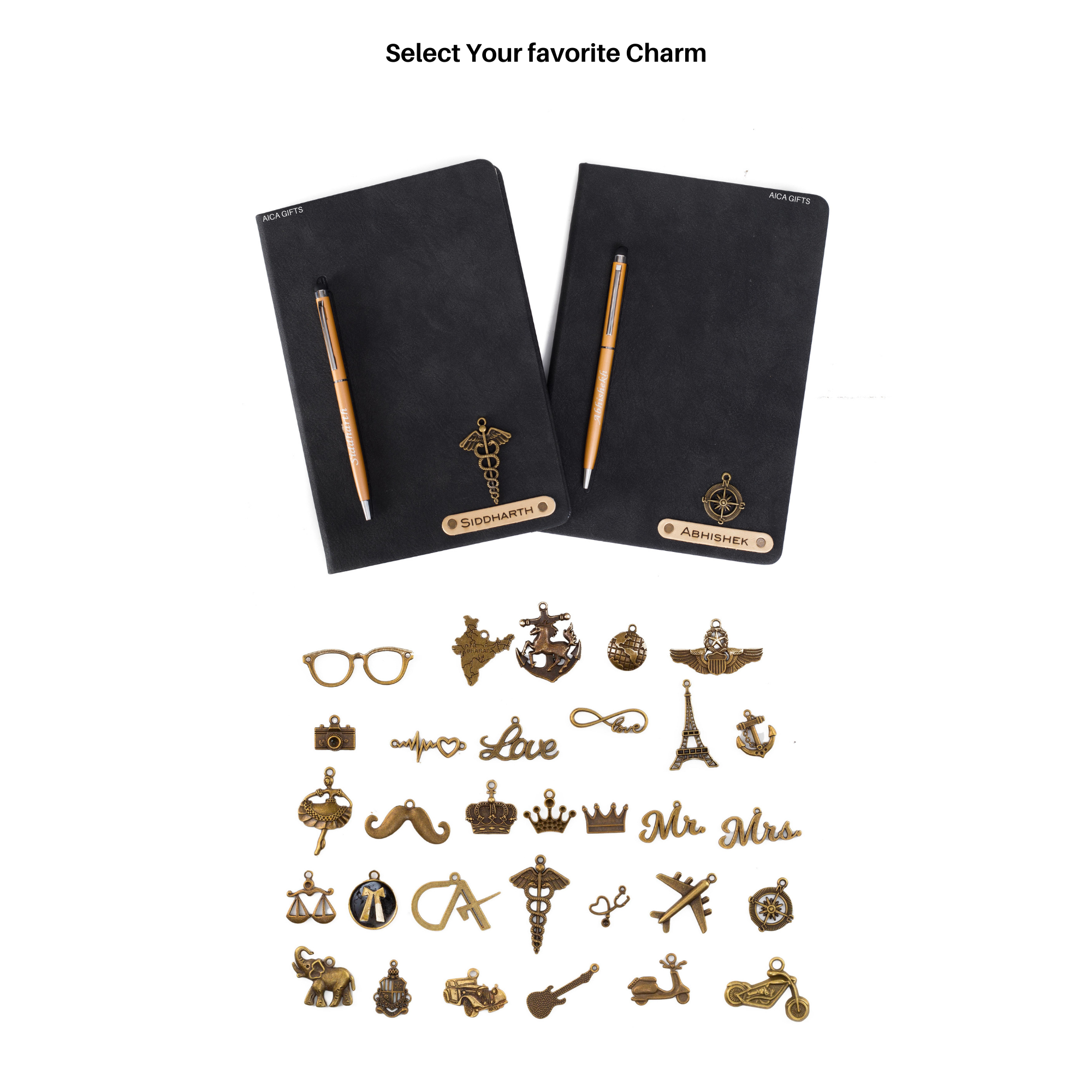 Personalized Magnetic Pen Stick Diary -A5 Size 180 Pages  (Black)