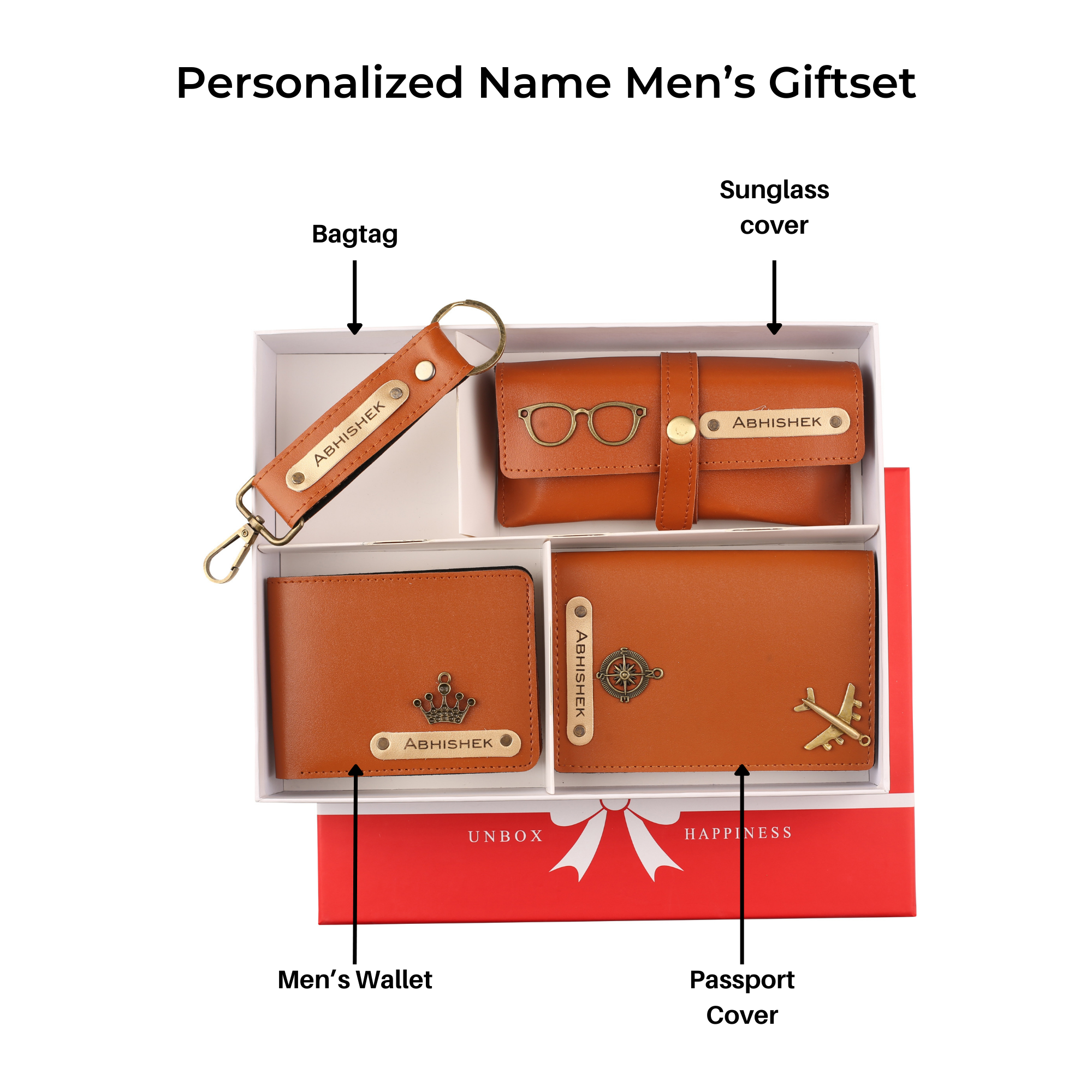 Personalized Mens Giftset (TanBrown)