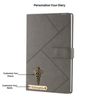 Personalized Self Design Leather Diary - A5 Size 160 Pages (Grey)