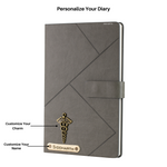Load image into Gallery viewer, Personalized Self Design Leather Diary - A5 Size 160 Pages (Grey)
