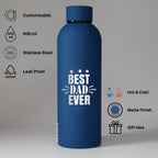 Best Dad Ever Stainless Bottle - Navy Blue