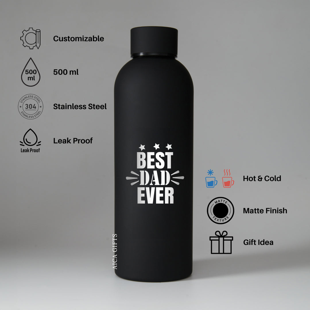 Best Dad Ever Bottle - Black