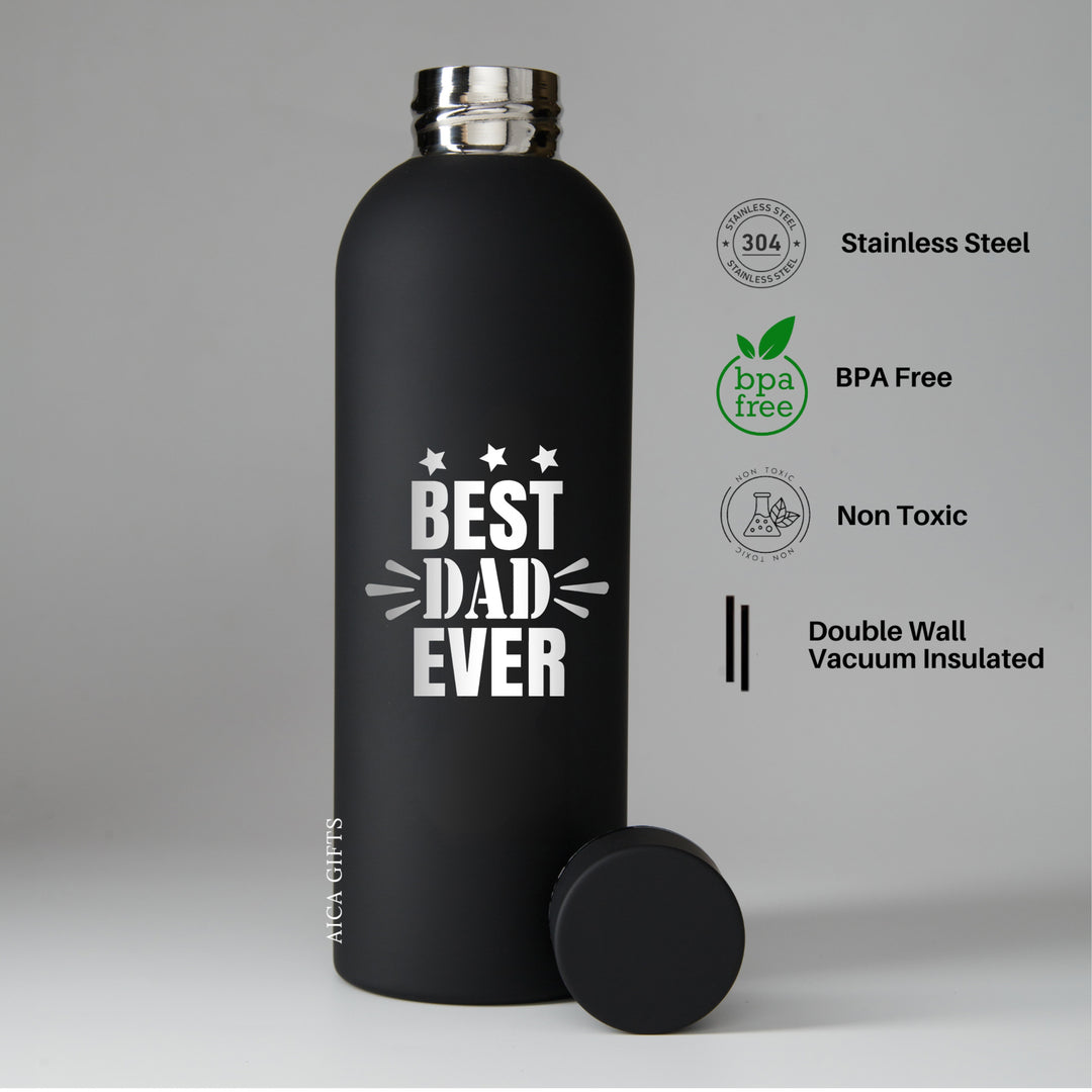 Best Dad Ever Bottle - Black