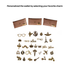 AICA Personalised Name & Charm Leather Wallet Gift for Women (Bedge Brown) | Gifts for Mom Sister Girl Friends