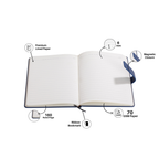Personalized Self Design Leather Diary - A5 Size 160 Pages (Navy Blue)