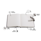 Personalized Self Design Leather Diary - A5 Size 160 Pages (Grey)