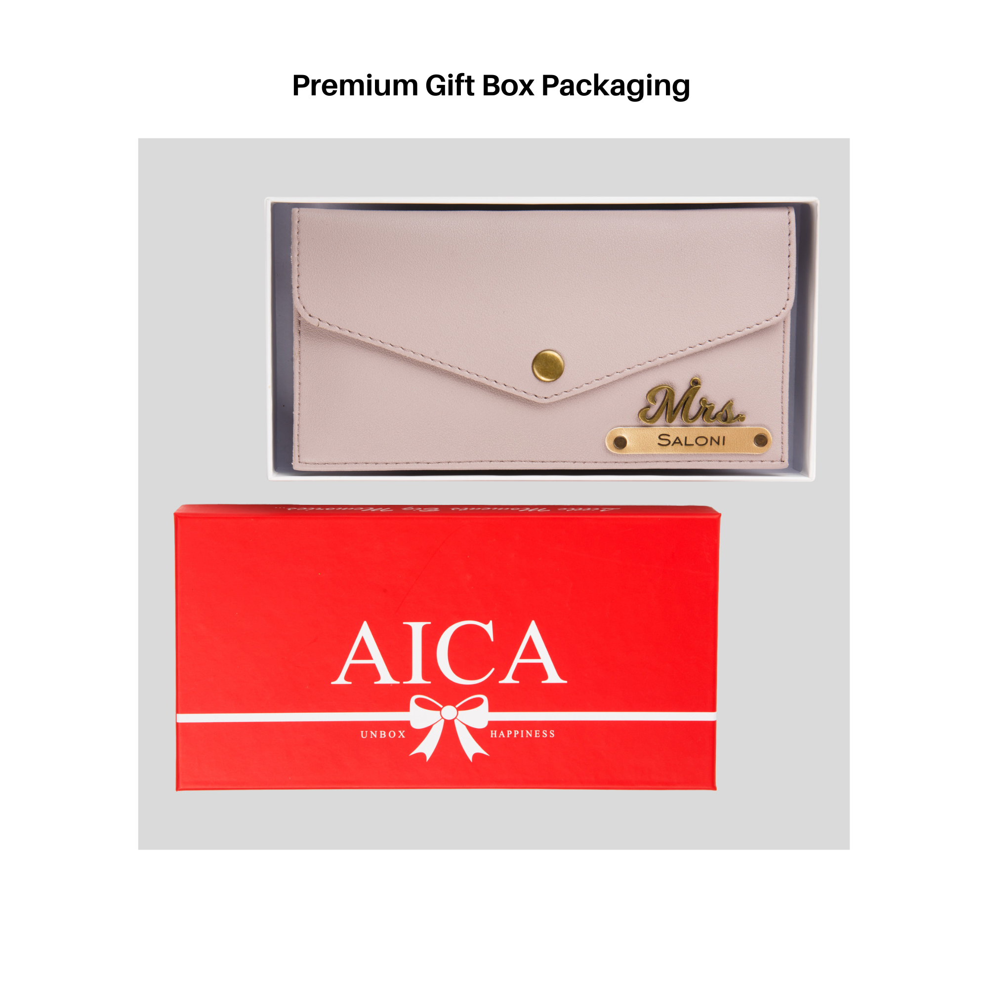 AICA Personalised Name & Charm Leather Wallet Gift for Women (Babyblue) | Womens Day Gift for Ladies Women Wife Girlfriend Mom Sister