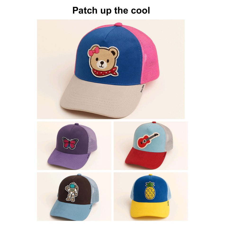 AICA Personalized Trucker Half Mesh Baseball Cap with Custom Patch Adjustable Snapback Hat for Men Women