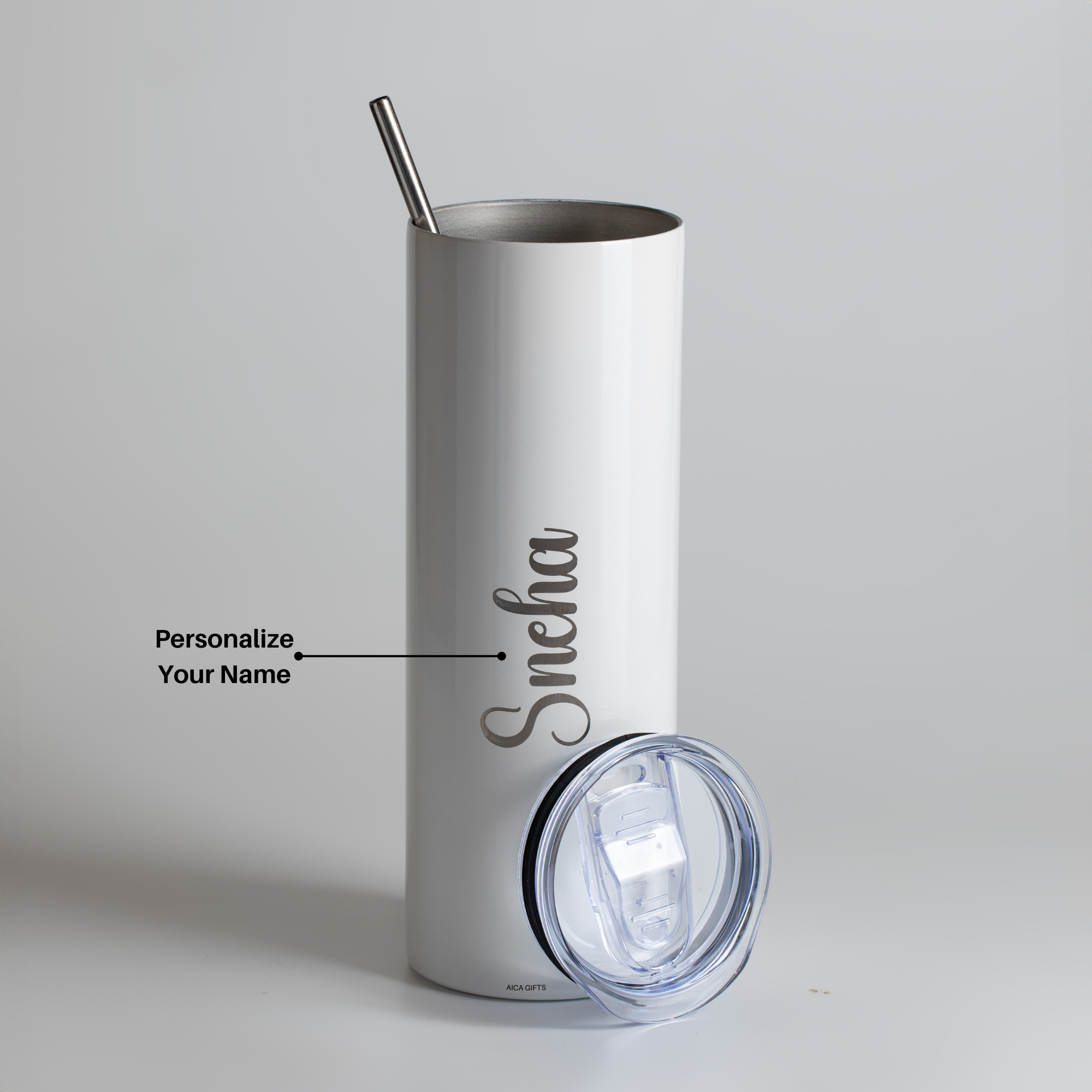 Personalized Sipper Tumbler -White