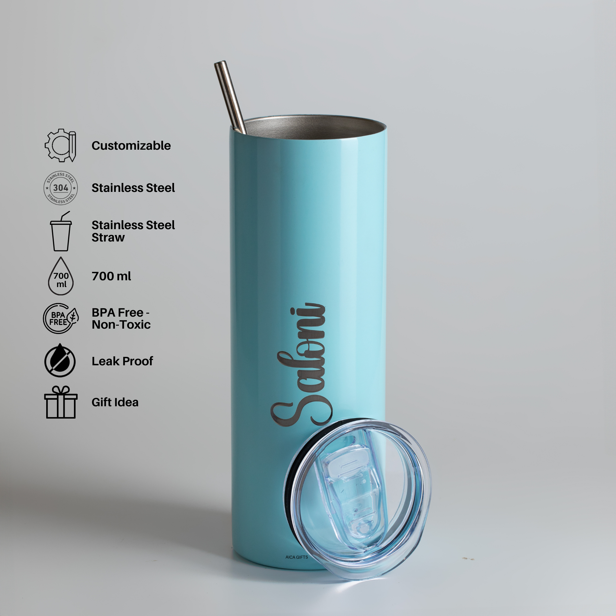 Personalized Sipper Tumbler - Baby Blue