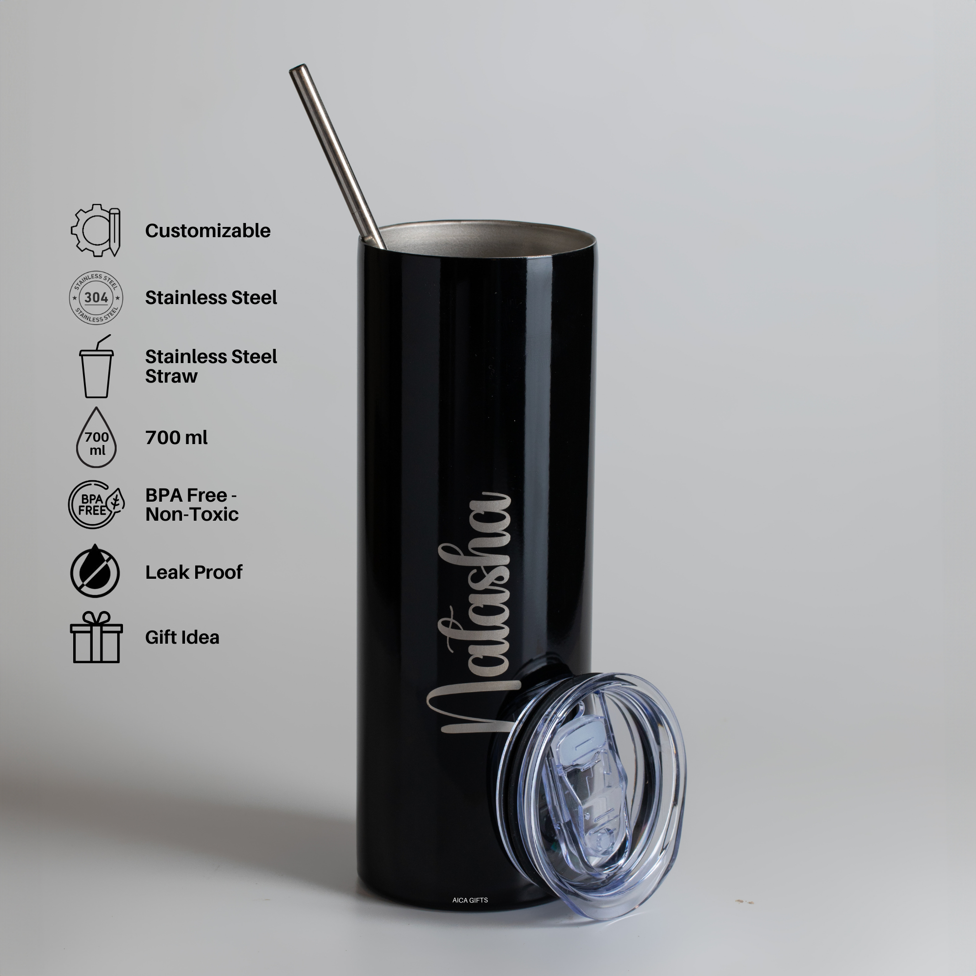 Personalized Sipper Tumbler -Black