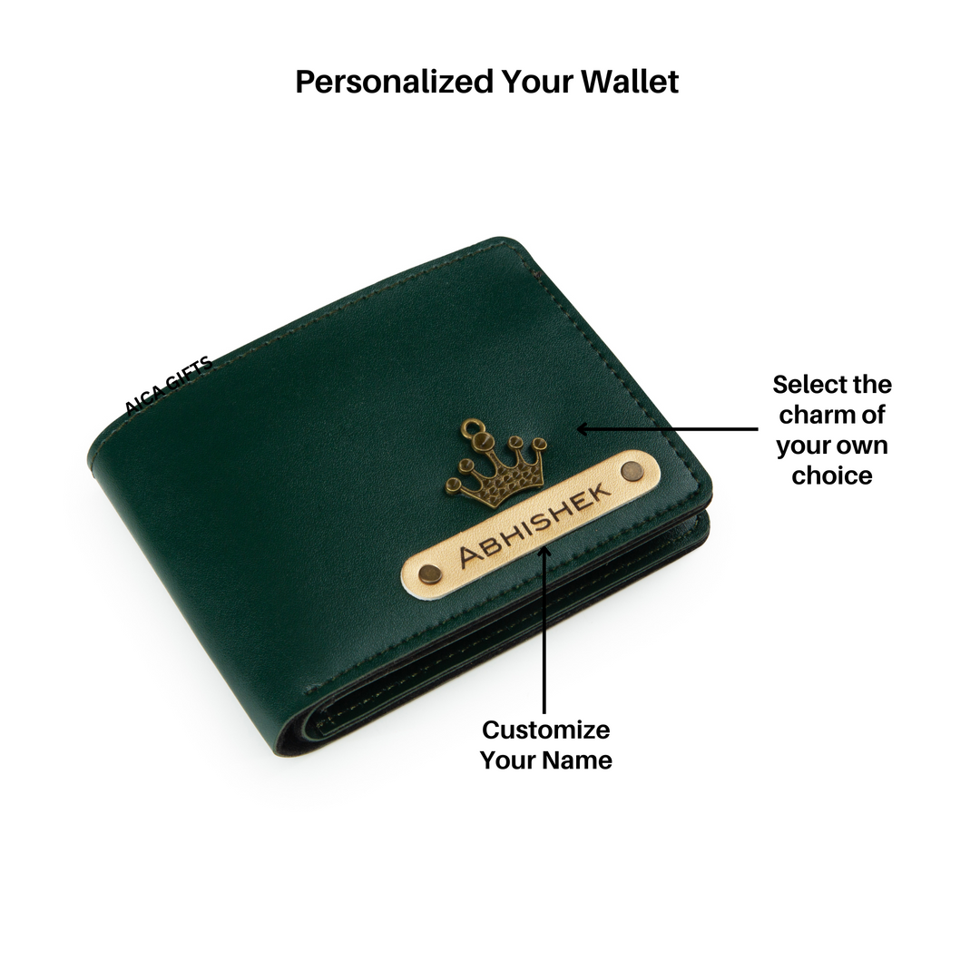 Personalised Mens Wallet (DarkGreen)